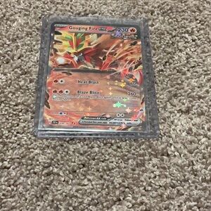 Pokemon Gouging Fire EX Card - Red and Orange